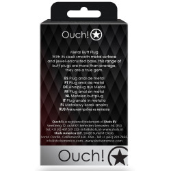 Ouch! Bijou anal Round Gem S 6 x 2.6cm Argenté-Rouge